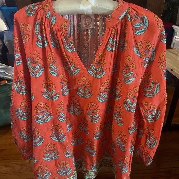 VICTORIA DUNN NWT BEAUTIFUL SUMMER BLOUSE SIZE L NWT - Picture 10 of 14